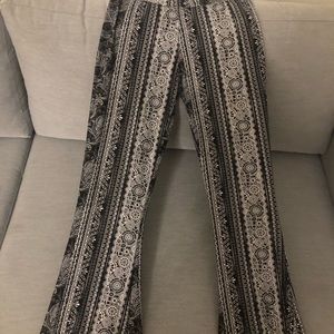 Black and white flare leggings